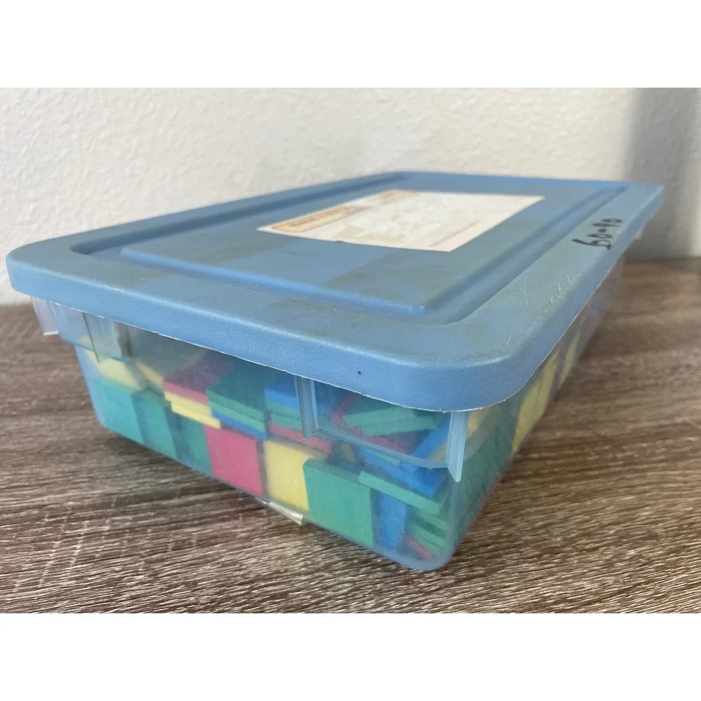Vintage Harcourt Brace Math Manipulatives Attrilinks Color Tiles Learning Kit